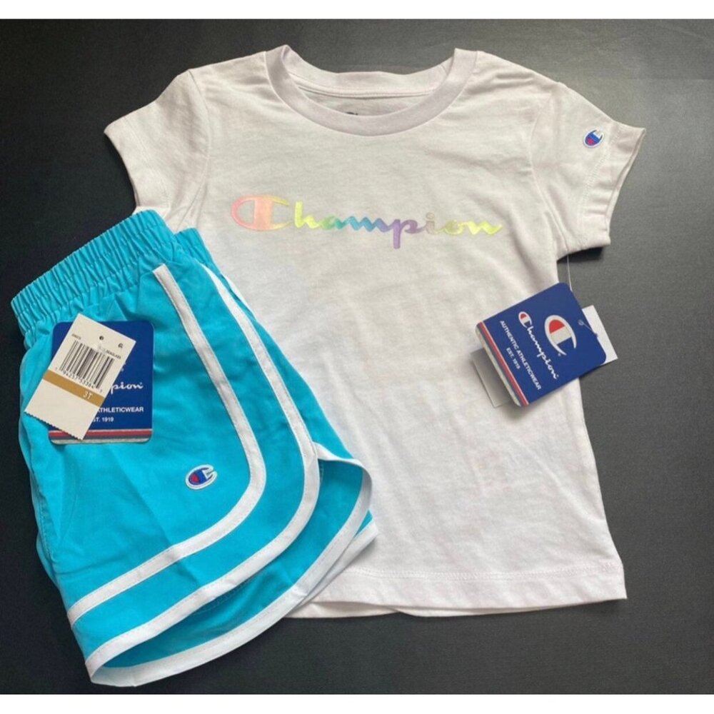NWT Champion Pastel Rainbow Athletic Set Girls Size 3T
